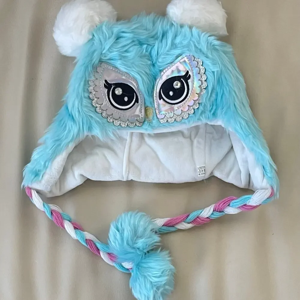 Owl Hat for Kids l Hat Animal Head Plush Winter Childrens Hat with Earflap